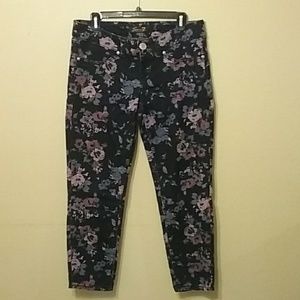 Seven 7 Jeans Skinny Floral Navy Blue Sz 10P